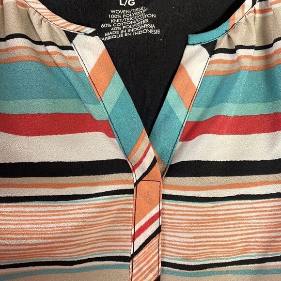 Van Heusen Ladies Sleeveless Top, Size L, Striped - Picture 6 of 7